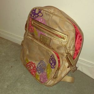 Gold coach backpack, slightly used